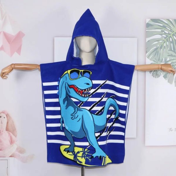 Badeponcho med dinosaur str. 2-6 år